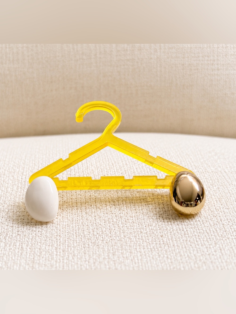 Two-Tone Pebble Stud Earrings – Gold & Ivory – 925 Sterling Silver Posts